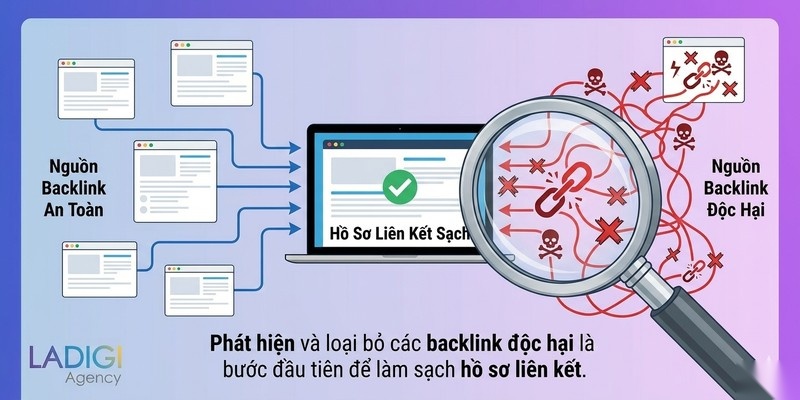 Disavow Tool là gì? 5 Cách nhận biết backlink xấu cần Disavow 4 Khi phát hiện backlink có hại Harmful Backlink Detection