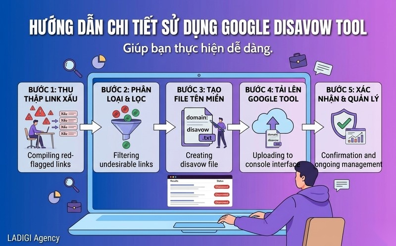 Disavow Tool là gì? 5 Cách nhận biết backlink xấu cần Disavow 7 Hướng dẫn sử dụng Google Disavow Tool