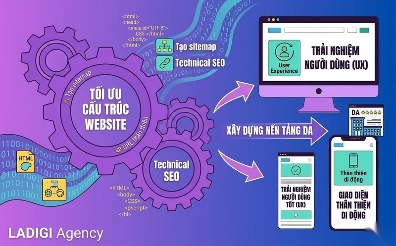 Domain Authority là gì? 9 Cách tăng chỉ số DA hiệu quả và bền vững cho website 4 Tối ưu SEO kỹ thuật, thân thiện di động và UX tốt là nền tảng vững chắc cho DA.