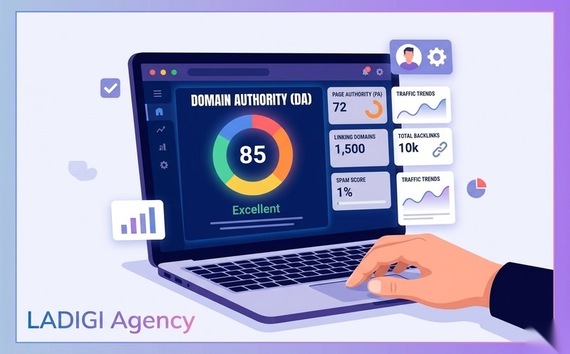 Domain Authority là gì? 9 Cách tăng chỉ số DA hiệu quả và bền vững cho website 5 Dễ dàng kiểm tra Domain Authority của bạn và đối thủ bằng các công cụ SEO chuyên nghiệp.