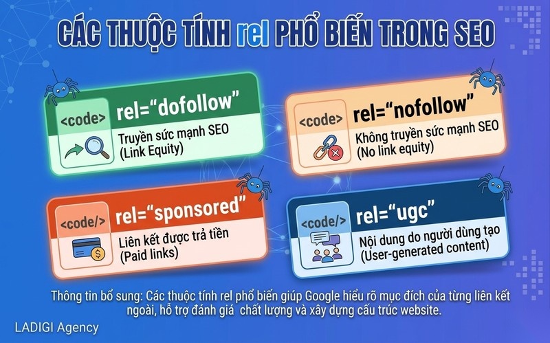 External Link là gì? 6 tiêu chuẩn tối ưu liên kết ngoài chuẩn SEO 3 3 Phân loại các thuộc tính External Link phổ biến