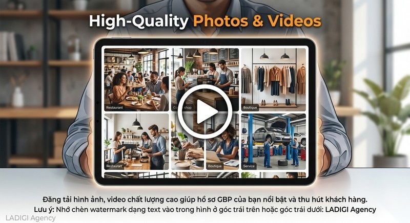 Google Business Profile là gì? 6 bước tạo và xác minh hồ sơ Google Business Profile 10 Đăng tải hình ảnh video chất lượng cao