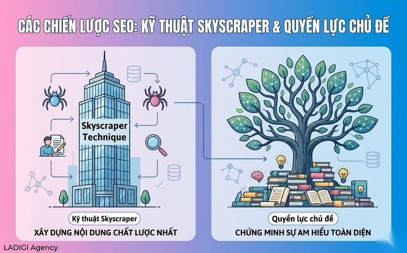 Keyword Difficulty là gì? 6 yếu tố tác động đến chỉ số Keyword Difficulty 9 Tiếp cận từ khóa khó Skyscraper Technique Topical Authority