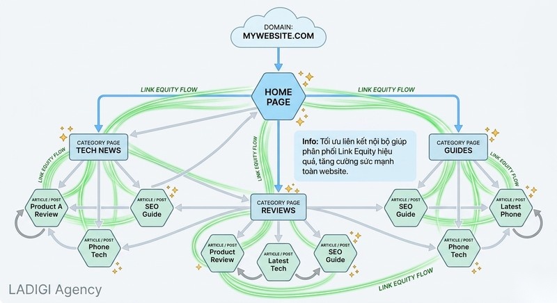 Link Equity là gì? 3 yếu tố xác định và cơ chế lan truyền Link Equity 3 Tối ưu liên kết nội bộ Internal Link
