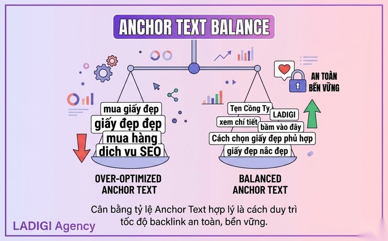 Link Velocity là gì? 5 cách duy trì tốc độ backlink an toàn 5 H3 Cân bằng tỷ lệ Anchor Text
