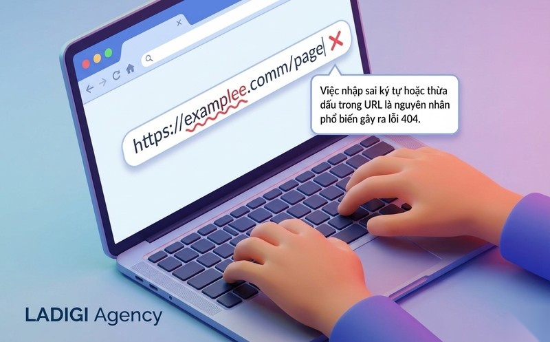Lỗi 404 là gì? 6 nguyên nhân và cách khắc phục tối ưu SEO 2 Sai sót khi nhập địa chỉ URL