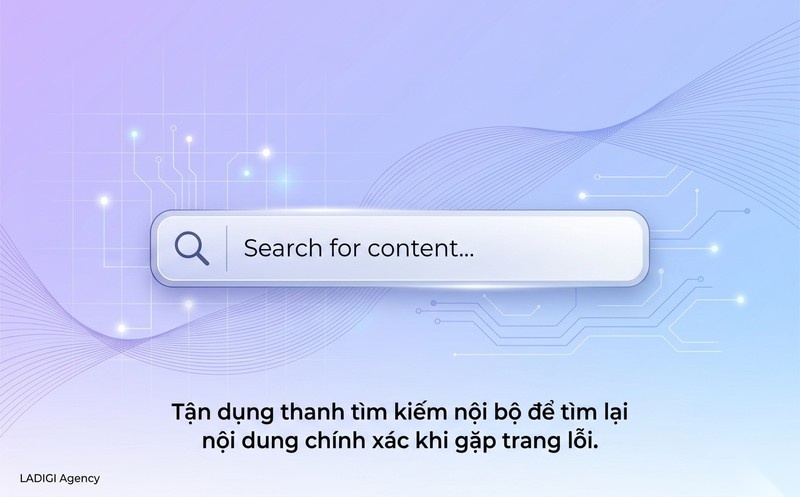 Lỗi 404 là gì? 6 nguyên nhân và cách khắc phục tối ưu SEO 5 Sử dụng công cụ tìm kiếm nội bộ