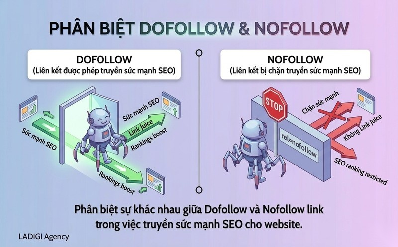 Nofollow Link là gì? 4 tác động quan trọng đến SEO 2 Phân biệt Nofollow Link và Dofollow Link