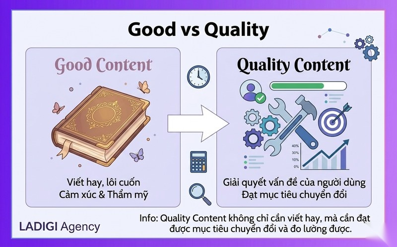 Quality Content là gì? 5 tiêu chuẩn đánh giá nội dung chất lượng 7 7 Sự khác biệt giữa Good Content và Quality Content