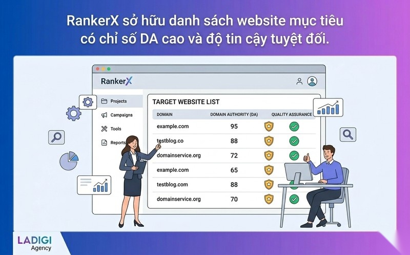 RankerX là gì? 5 tính năng xây dựng backlink tự động hiệu quả 7 Danh sách website mục tiêu chất lượng cao
