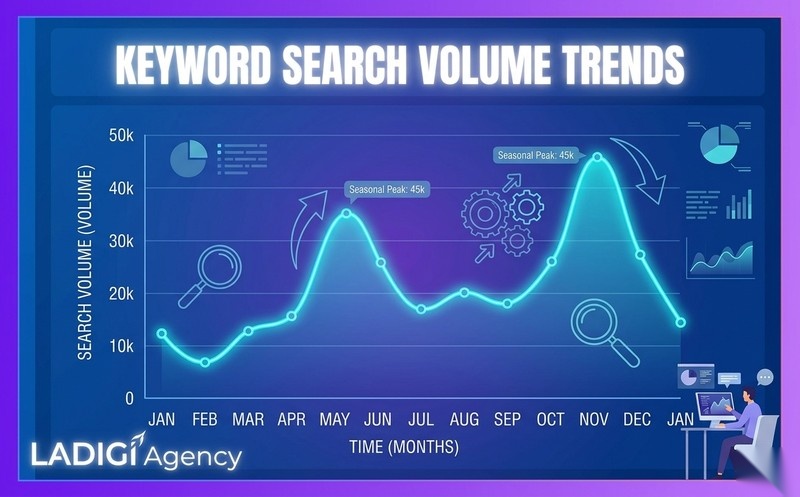 Search Volume là gì? 7 công cụ kiểm tra Search Volume chính xác 8 Phân tích xu hướng và tính thời vụ của từ khóa
