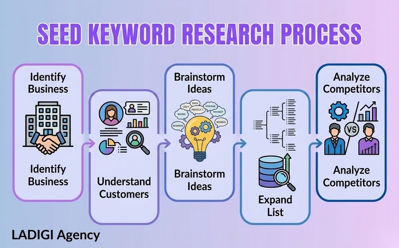 Seed Keywords Là Gì? 5 Bước Nghiên Cứu Seed Keywords Hiệu Quả 5 Quy Trình Nghiên Cứu Seed Keywords Hiệu Quả Các bước thực hiện