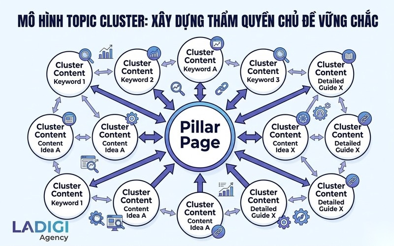 Semantic Search là gì? 6 phương pháp tối ưu SEO bền vững 6 Triển khai cấu trúc Topic Cluster