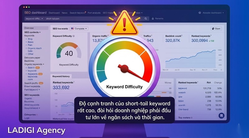 Short-tail Keyword là gì? 5 chiến lược tối ưu từ khóa đuôi ngắn 2 Độ cạnh tranh thứ hạng cao
