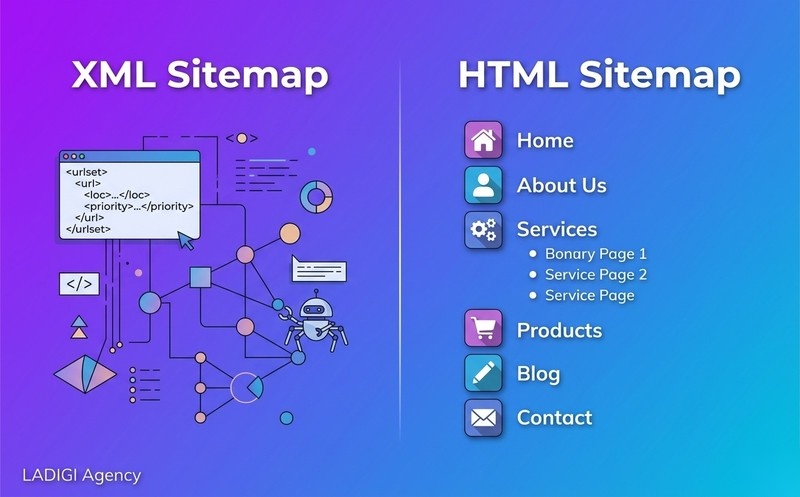 Sitemap XML là gì? 3 Cách tạo và khai báo Sitemap chuẩn SEO với Google 2 Phân biệt XML Sitemap và HTML Sitemap