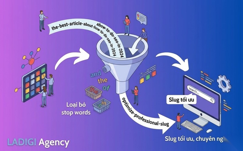 Slug URL là gì? 5 tiêu chuẩn tối ưu Slug chuẩn SEO 4 Loại bỏ các từ dừng Stop words