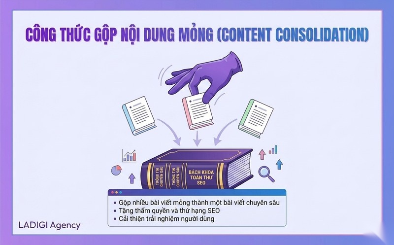 Thin Content là gì? 5 cách khắc phục nội dung mỏng hiệu quả 7 H3 Gộp các trang nội dung ngắn thành bài viết chuyên sâu