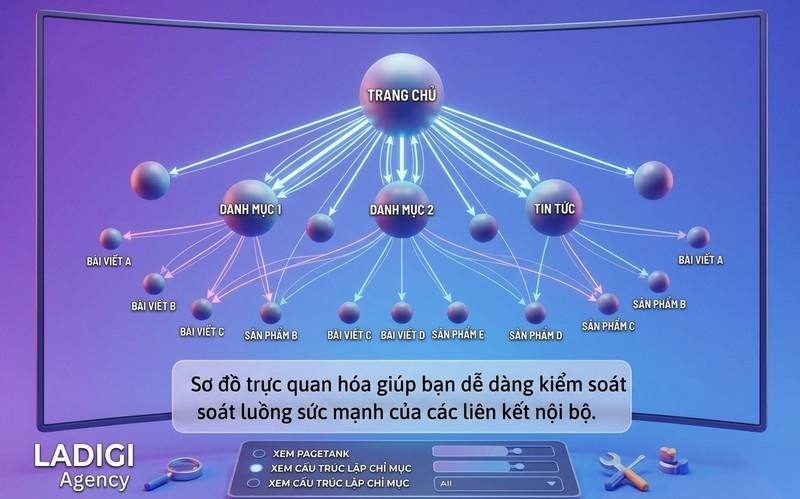 WebSite Auditor là gì? 6 tính năng tối ưu SEO kỹ thuật hiệu quả 4 Trực quan hóa sơ đồ liên kết nội bộ